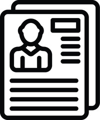 Poster - Cv paper icon outline vector. Room teamwork. Character corporate