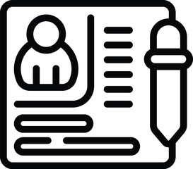 Poster - Business cv manager icon outline vector. Online video call. Paper doc