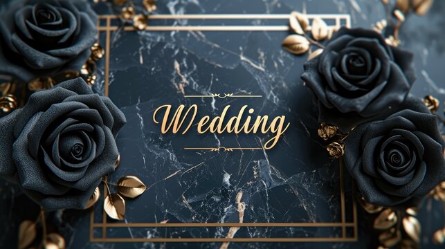 Romantic allure: captivating wedding invitation card adorned with text wedding, blending elegance and sentiment in beautiful design, perfect for announcing and inviting to joyous celebration of love.