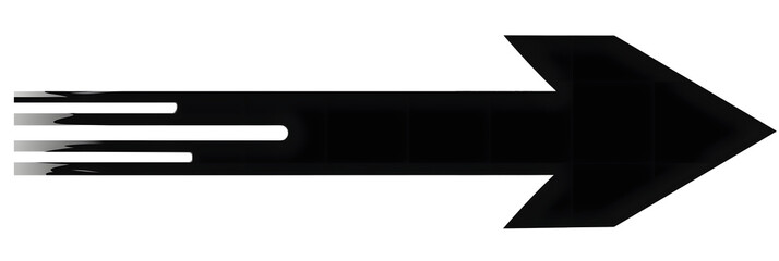 Black arrow pointing right. Arrow shape element