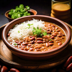 Wall Mural - Indian food called rajma chawal. made from rice and beans