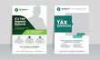 © Khanindra - business tax refund flyer template with tax service poster leaflet layout design vector illustrator.