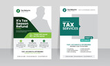 Fototapeta Do przedpokoju - business tax refund flyer template with tax service poster leaflet layout design vector illustrator. 
