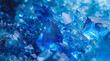 close up view of blue crystals in