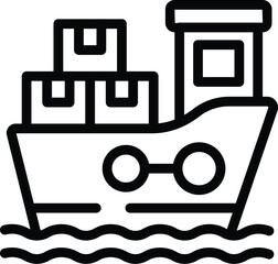 Poster - Cargo ship icon outline vector. Storage logistic. Mover cargo box