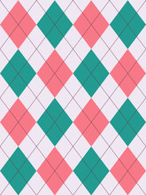 Argyle Pattern Set In Pink.Seamless Geometric Pattern For Gift Card, Gift Paper, Jumper, Socks, Scarf, Other Modern Spring Summer Autumn Winter Fashion Textile Or Paper Print