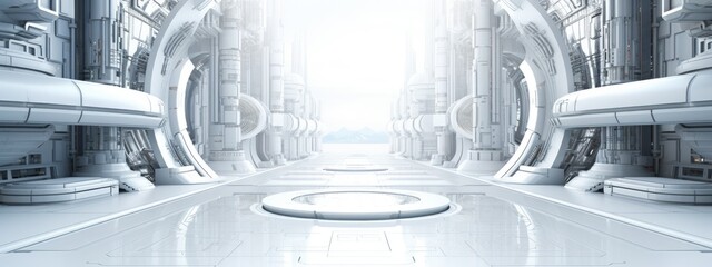Poster - a white and gray technological background. Modern futuristic background