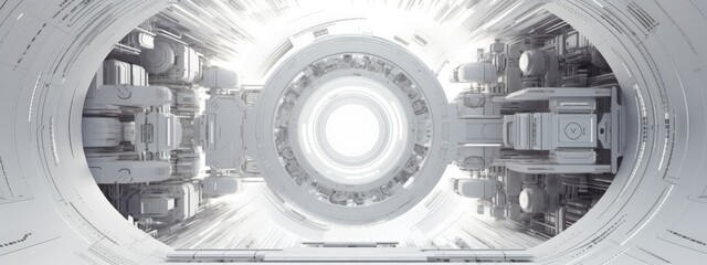 Poster - a white and gray technological background. Modern futuristic background
