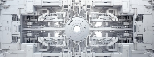 Poster - a white and gray technological background. Modern futuristic background