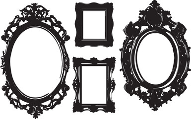 Set frames. Hand drawn vector illustration	