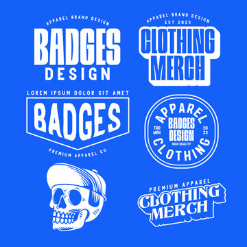 set of skateboard badges design, vintage emblem design, editable text
