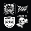 © pen of god studio - set of skateboard badges design, vintage emblem design, editable text