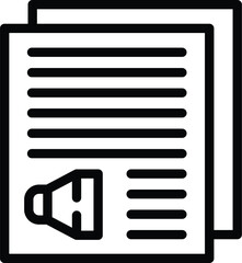 Poster - Text audio transcription icon outline vector. Record vocal. System college