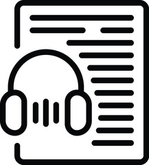 Poster - Audio text book icon outline vector. Written record. System student