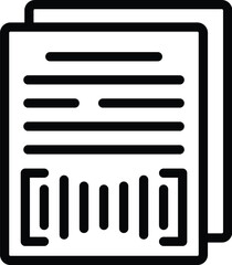 Poster - Text academic slender icon outline vector. Audio document. Dark system
