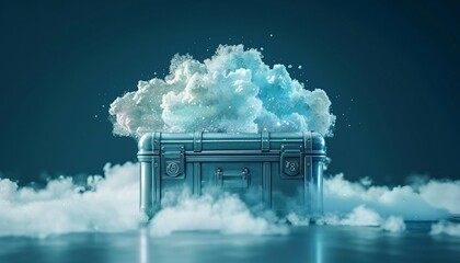 Wall Mural - Cloud-Based Document Storage, Depict the benefits of cloud-based document storage solutions with an image illustrating secure access to files from anywhere, AI