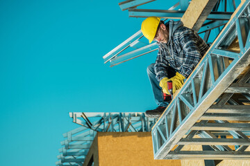 Wall Mural - Professional Construction Site Contractor Worker