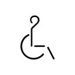 a black and white logo of a man on a wheelchair