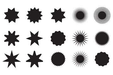 Poster - Sparkle star icons set. Stars collection, Star vector icons. Black set of Stars, isolated on white background. starburst star icon. Stars in modern simple flat style.