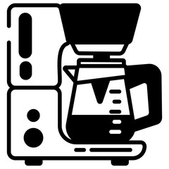 Wall Mural - Coffee maker glyph and line vector illustration