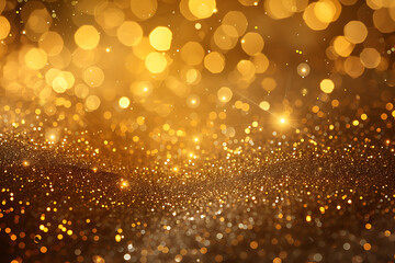 gold glitter background with stars and light in