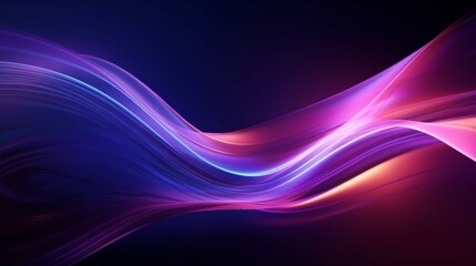 Poster - Pulsating neon futurism: dynamic motion tech, high-speed light trails, purple wave swirls