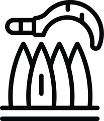 Sticker - Working on farm icon outline vector. Cereal field machine. Food market