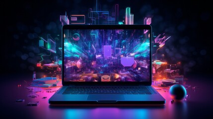 Wall Mural - tech-savvy businessman ensuring cyber security and embracing data backup in cloud storage: downloadi