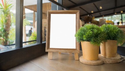 Wall Mural - mockup image of blank billboard white screen posters for advertising blank photo frames display in coffee shop for your design