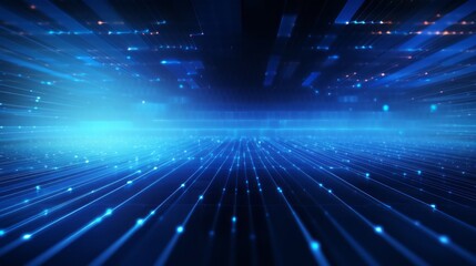 Poster - futuristic data link technology background in vivid blue tones - illustration