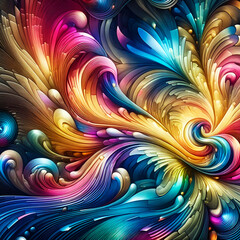 Wall Mural - abstract texture wallpaper and background with waves and curves in vivid colors. artistic pattern de