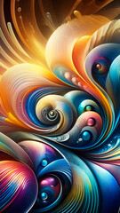 Wall Mural - abstract texture wallpaper and background with waves and curves in vivid colors. artistic pattern de