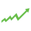 © creativestockpro - Growing business green arrow with bar chart, Profit arow. Business concept, growing chart. Concept of sales symbol icon with arrow moving up. Vector illustration. Eps file 135.
