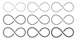 Infinity symbol. Infinity loop icons. Vector unlimited infinity, endless, eternity, infinite, loop symbols. Unlimited endless line shape sign collection icons flat style - stock vector Unlimited 