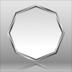 octagonal frame on gray glossy background