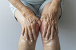 elderly man experiencing knee pain, senile arthritis