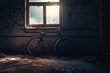 Bicycle Parked in Dilapidated Room