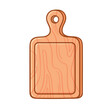Empty cutting board on white background. Kitchen board vector illustration