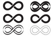Set of Infinity icon, Infinity sign, vector, abstract company logo, sign, symbol design, mathematical sign. vector illustration.