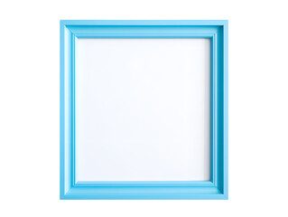 Photo of blank frame for picture or image with blue border without background. Template for mockup