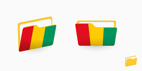 Wall Mural - Guinea flag on two type of folder icon.