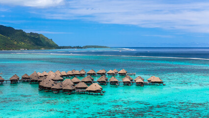 Wall Mural - Luxury overwater bungalow in Bora Bora, French Polynesia