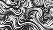 © Matthew - A black and white 2D contour showcases waves, swirls, and twisted patterns in a trendy retro psychedelic style, producing a twisted and distorted flat texture. This simple monochrome image represents