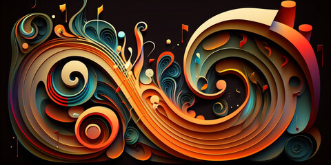 Wall Mural - modern and abstract multicolor music background