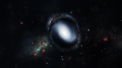 Wall Mural - A lonely galaxy flying through dark space.