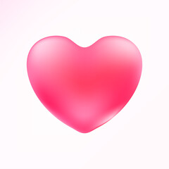 Wall Mural - Realistic pink heart icon. 3D heart shape. Vector illustration EPS 10.