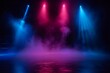 © Jelena - Dark stage Neon lights Empty atmosphere Spotlight Smoke effect