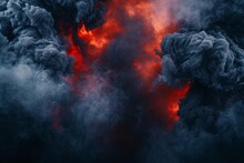 Explosion Border With Dark Smoke And Red Lava Perfect For Dramatic And Impactful Visual Projects Or Concepts Related To Danger And Power