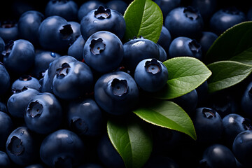 Wall Mural - Blueberries are growing with leaves