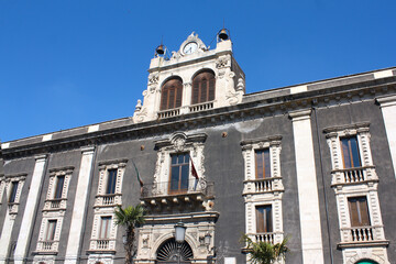 Wall Mural - Old historical building in Old Town in Catania, Sicily, Italy